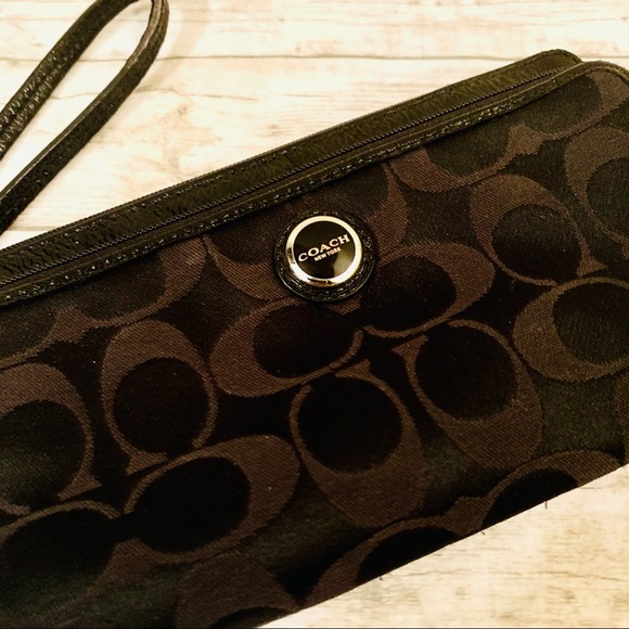 Coach Canvas Wristlet - Black - Picture 2 of 15